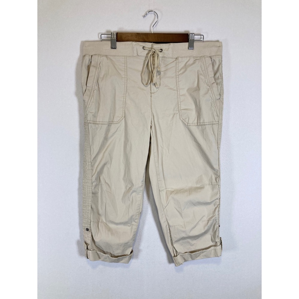 Coastal Gorpcore Khakis & Company Womens 10 Beige Cotton Spandex Cropped‎ Pants